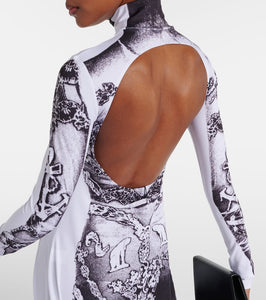 Jean Paul Gaultier Dentelle Trompe l'oeil jersey gown