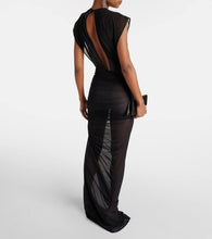 Jean Paul Gaultier Embroidered mesh maxi dress