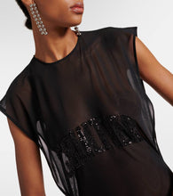 Jean Paul Gaultier Embroidered mesh maxi dress