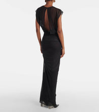 Jean Paul Gaultier Flocked open-back tulle maxi dress
