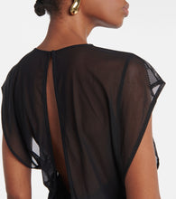Jean Paul Gaultier Flocked open-back tulle maxi dress
