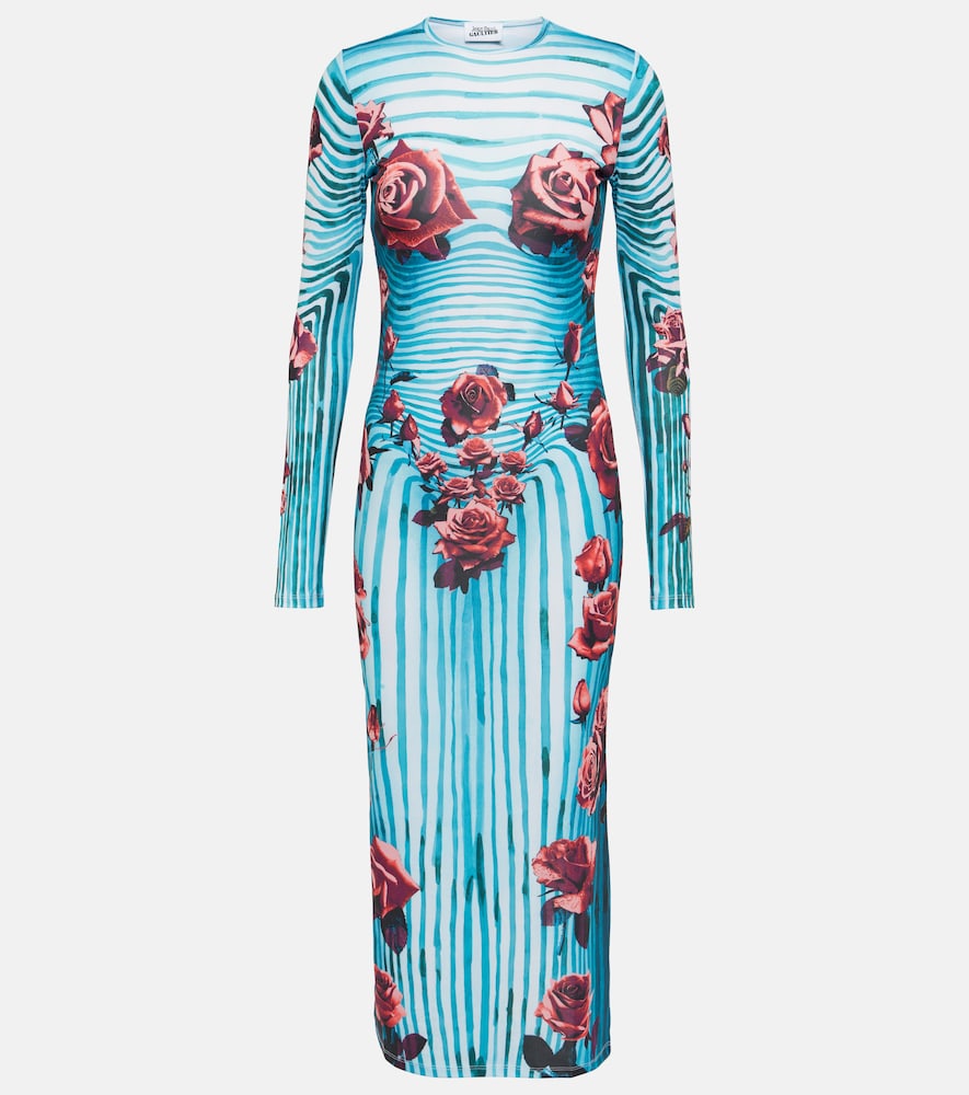 Jean Paul Gaultier Floral jersey midi dress. Jean Paul Gaultier 花卉针织中长连衣裙