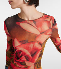 Jean Paul Gaultier Floral semi-sheer midi dress