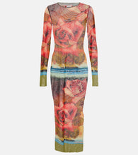 Jean Paul Gaultier Floral semi-sheer midi dress