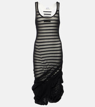 Jean Paul Gaultier Gathered marini√É¬®re and tulle midi dress. Jean Paul Gaultier 褶皱水手服和薄纱中长连衣裙