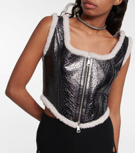 Jean Paul Gaultier Laminated leather and shearling corset