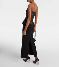 Jean Paul Gaultier Leather-trimmed buckle-detail bustier gown