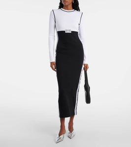 Jean Paul Gaultier Logo cotton-blend jersey maxi dress