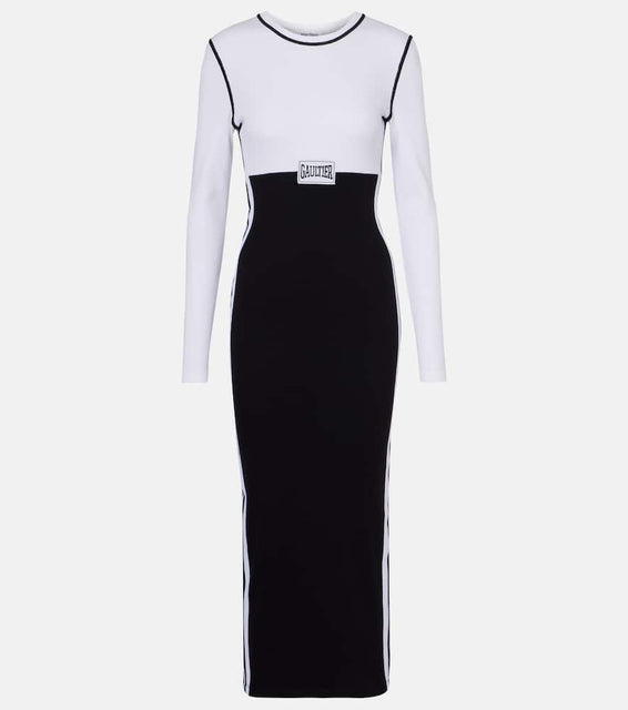 Jean Paul Gaultier Logo cotton-blend jersey maxi dress