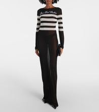 Jean Paul Gaultier Marini√É¬®re striped mesh maxi dress