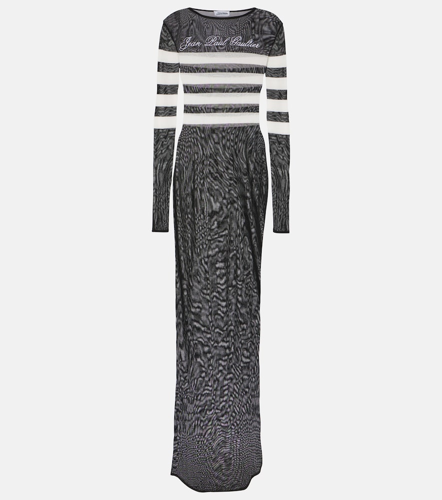 Jean Paul Gaultier Marini√É¬®re striped mesh maxi dress. Jean Paul Gaultier Marini√É¬®re 条纹网纱长裙