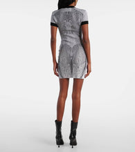 Jean Paul Gaultier Morphing Pinstripe jacquard jersey minidress