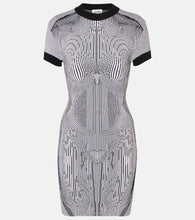 Jean Paul Gaultier Morphing Pinstripe jacquard jersey minidress