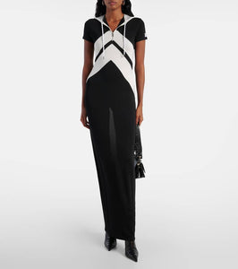 Jean Paul Gaultier Paneled jersey maxi dress