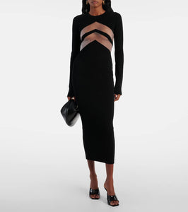 Jean Paul Gaultier Paneled jersey midi dress