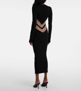 Jean Paul Gaultier Paneled jersey midi dress
