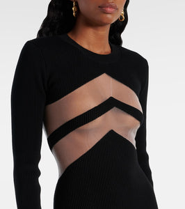 Jean Paul Gaultier Paneled jersey midi dress