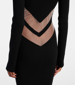Jean Paul Gaultier Paneled jersey midi dress