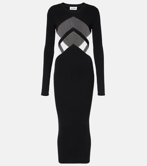 Jean Paul Gaultier Paneled jersey midi dress