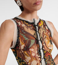 Jean Paul Gaultier Printed lace-trimmed mesh maxi dress