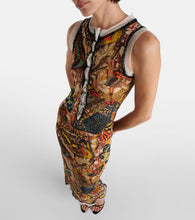 Jean Paul Gaultier Printed lace-trimmed mesh maxi dress