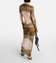 Jean Paul Gaultier Printed mesh maxi dress