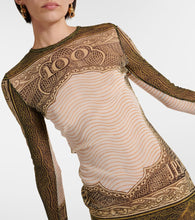 Jean Paul Gaultier Printed mesh maxi dress