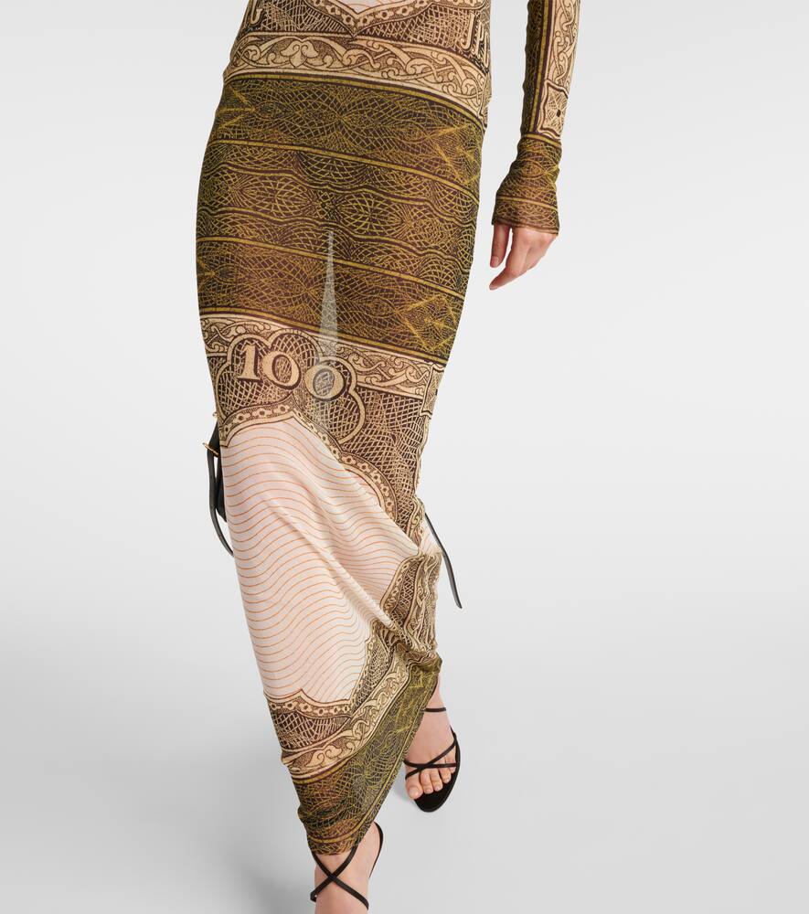 Jean Paul Gaultier Printed mesh maxi dress