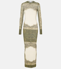 Jean Paul Gaultier Printed mesh maxi dress
