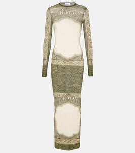 Jean Paul Gaultier Printed mesh maxi dress