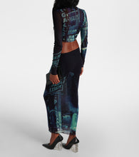 Jean Paul Gaultier Printed mesh midi skirt