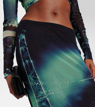 Jean Paul Gaultier Printed mesh midi skirt
