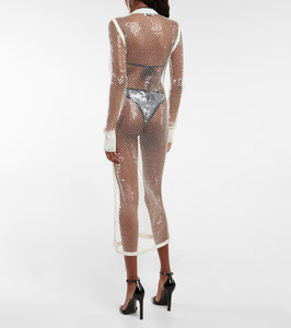 Jean Paul Gaultier Sequined net midi dress