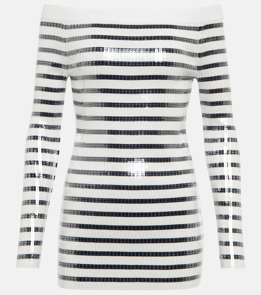 Jean Paul Gaultier Sequined striped sweater minidress. Jean Paul Gaultier 亮片条纹针织迷你裙