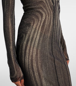 Jean Paul Gaultier Spiral mesh maxi dress