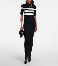 Jean Paul Gaultier Striped jersey maxi dress