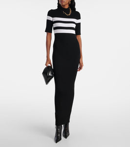 Jean Paul Gaultier Striped jersey maxi dress