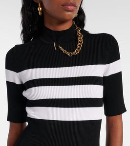 Jean Paul Gaultier Striped jersey maxi dress