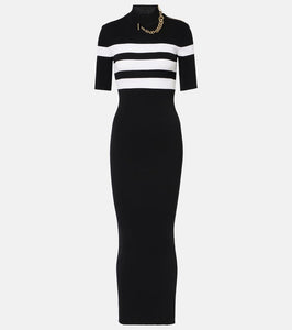Jean Paul Gaultier Striped jersey maxi dress