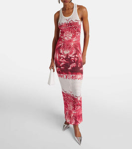 Jean Paul Gaultier Striped printed cotton-blend jersey maxi dress
