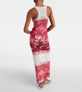 Jean Paul Gaultier Striped printed cotton-blend jersey maxi dress