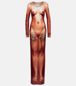 Jean Paul Gaultier Tattoo Collection maxi dress