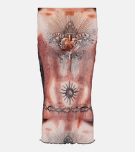 Jean Paul Gaultier Tattoo Collection mesh midi skirt - Jean Paul Gaultier 纹身系列网纱中长裙