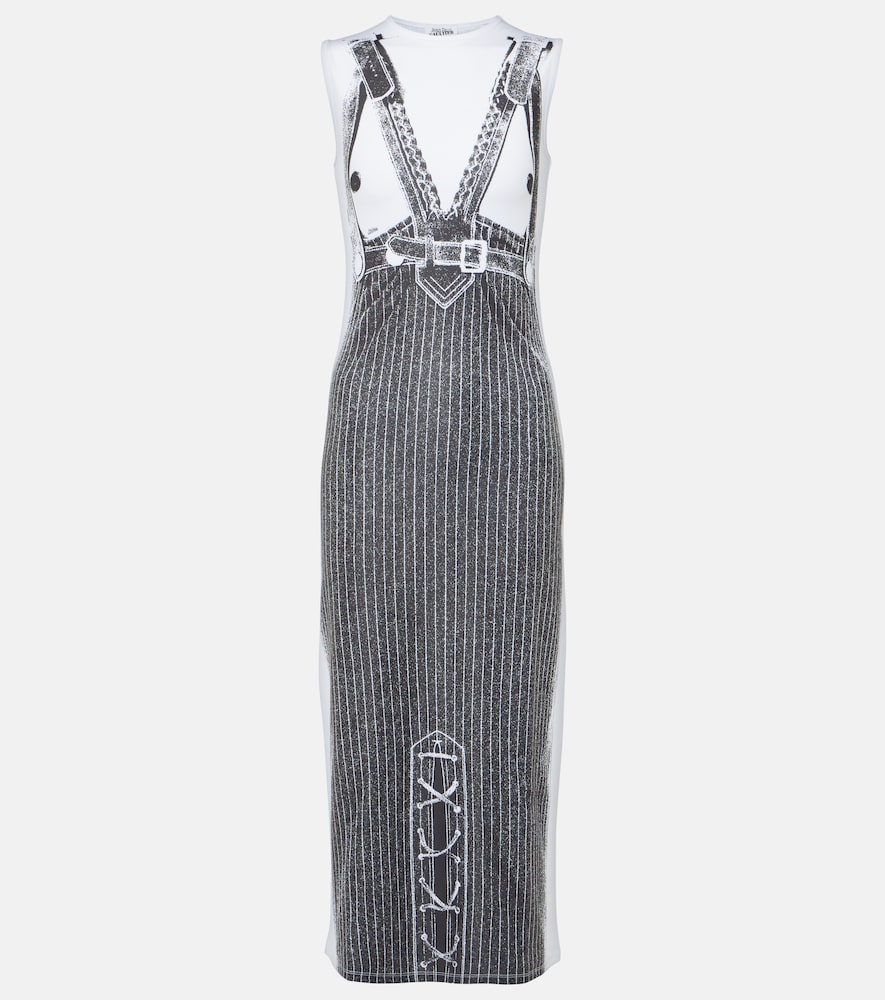 Jean Paul Gaultier Trompe l'√Ö¬ìil jersey midi dress. Jean Paul Gaultier Trompe l'√Öìil 平纹针织中长连衣裙