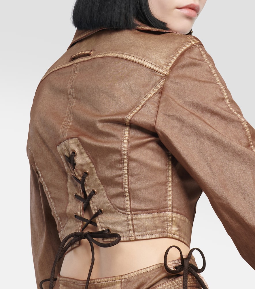 Jean Paul Gaultier x KNWLS cropped denim corset jacket