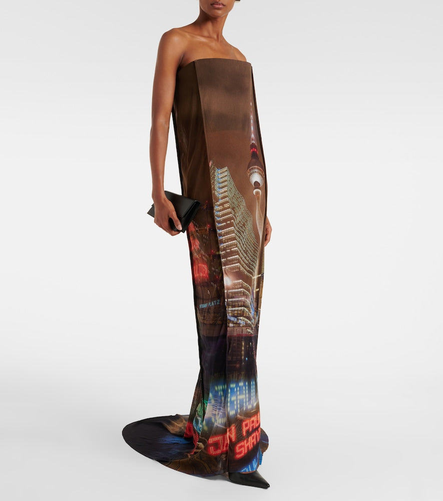 Jean Paul Gaultier x Shayne Oliver printed tulle gown