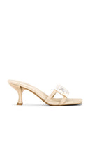 Jeffrey Campbell Abalone Sandal in Neutral | Beige Suede Combo Open Toe Heels for Women