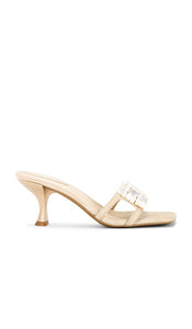 Jeffrey Campbell Abalone Sandal in Neutral | Beige Suede Combo Open Toe Heels for Women