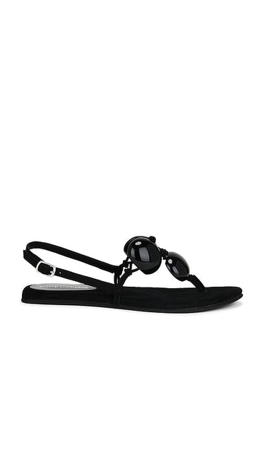 Jeffrey Campbell Afogatto Sandals in Black | Black Flat Sandals for Women