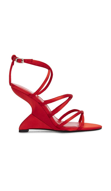 Jeffrey Campbell Celestial Sandal in Orange | Orange Satin Strappy Heels for Women